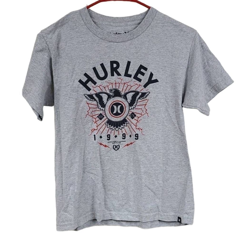 Hurley Eagle Graphic Tshirt Boys Medium Classic Fit Americana Cotton Tee Youth - Picture 2 of 7